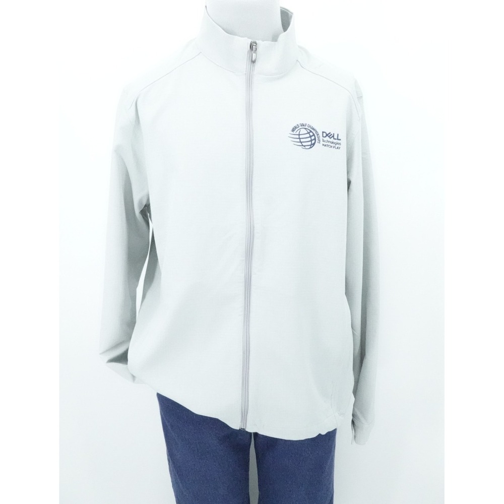 Dell Matchplay Greg Norman Jacket Mens Large‎ Gray Full Zip Rip Stop Golf